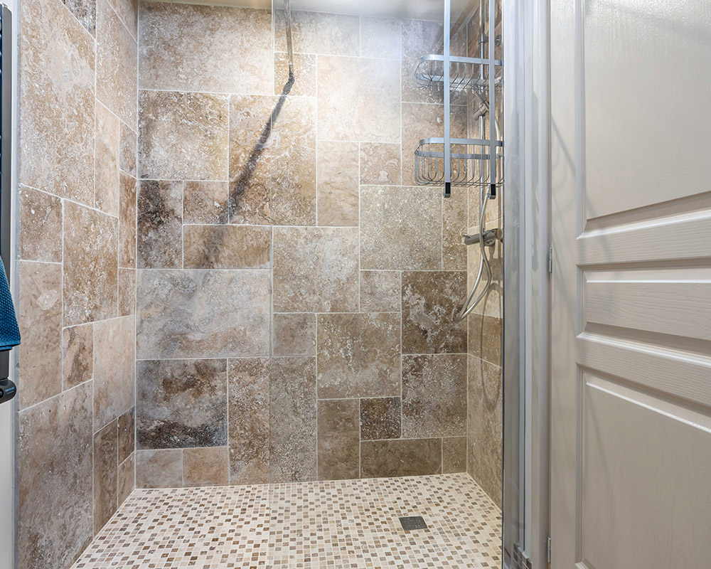 Modern tiles in a shower